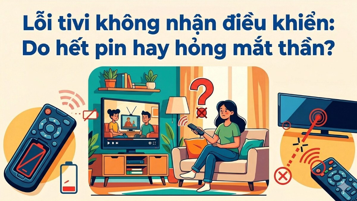 Lỗi tivi không nhận điều khiển: Do hết pin hay hỏng mắt thần?